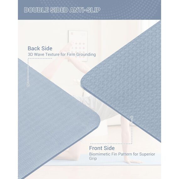 Good Nite Gymnastikmatte Yogamatte Fitnessmatte Rutschfest Trainingsmatte Sport Turn Matten Pilates Matte Bodenturnmatte Mit Tragegurt 183 x 61 x 0.6 cm (Blau)