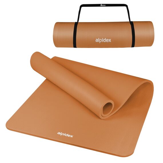 ALPIDEX Yogamatte Extra Dick 1,5 cm Gymnastikmatte 3 Größen E-Book rutschfest Phthalatfrei Fitness Matte Turnen Pilates Sport Physio HIIT Yoga Trainingsmatte Isomatte, Apricot, 190 x 80 x 1.5 cm
