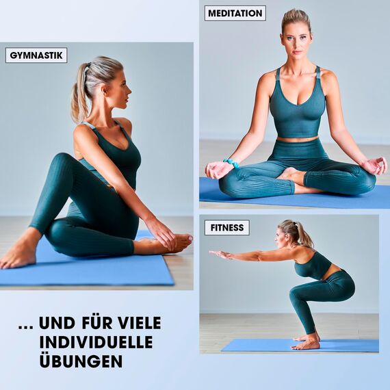 #DoYourFitness x World Fitness | Fitnessmatte "Jivan" | 183x61x2cm | Phthalatfrei & rutschfest | Gymnastikmatte ideal für Yoga, Pilates, Fitness, Outdoor im Studio & zu Hause | Blau