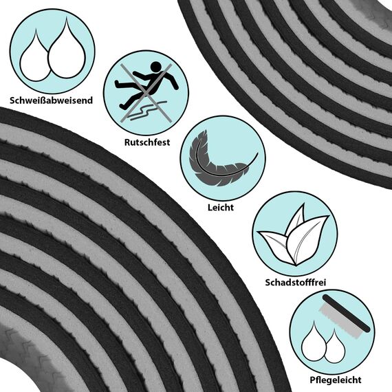 ALPIDEX Yogamatte rutschfest 190 x 61 x 0.6 cm | 190 x 90 x 0.6 cm E-Book Phthalatfreie Fitness TPE Matte Gymnastik Turnen Pilates Sport Yoga Trainingsmatte, Black/Grey, 190 x 90 x 0.6 cm