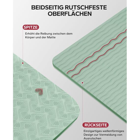 HAPBEAR Yogamatte XXL- Extra Groß Breit Yoga Matte, Sportmatte Fitnessmatte Rutschfest 198cm x137cm x6mm Dicke,Ultra Haltbar, Gymnastikmatte für Pilates, Gym, Zuhause, Workout