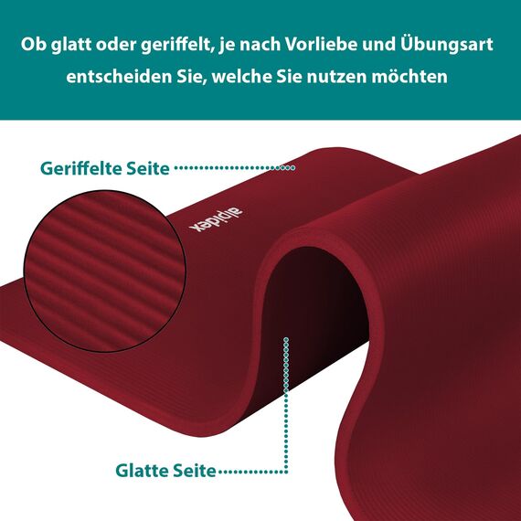ALPIDEX Yogamatte Extra Dick 1,5 cm Gymnastikmatte 3 Größen E-Book rutschfest Phthalatfrei Fitness Matte Turnen Pilates Sport Physio HIIT Yoga Trainingsmatte Isomatte, Bordeaux, 190 x 100 x 1.5 cm