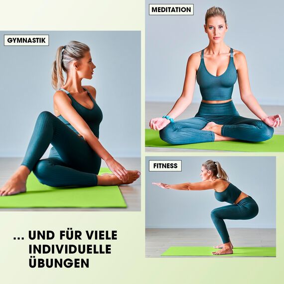#DoYourFitness x World Fitness | Fitnessmatte "Yamuna" | 183x61x1,5cm | Phthalatfrei & rutschfest | Gymnastikmatte ideal für Yoga, Pilates, Fitness, Outdoor im Studio & zu Hause | Grün