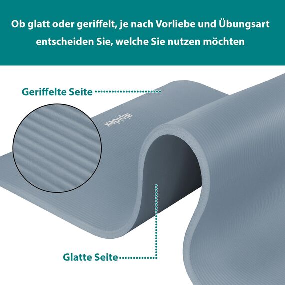 ALPIDEX Yogamatte Extra Dick 1,5 cm Gymnastikmatte 3 Größen E-Book rutschfest Phthalatfrei Fitness Matte Turnen Pilates Sport Physio HIIT Yoga Trainingsmatte Isomatte, Ice Blue, 190 x 100 x 1.5 cm