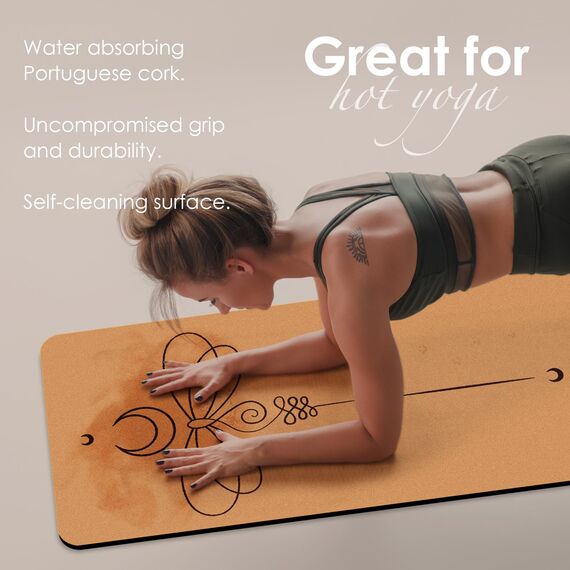 Haninj Yogamatte kork rutschfest Schadstofffrei INKLUSIVE Tragetasche und Gurt