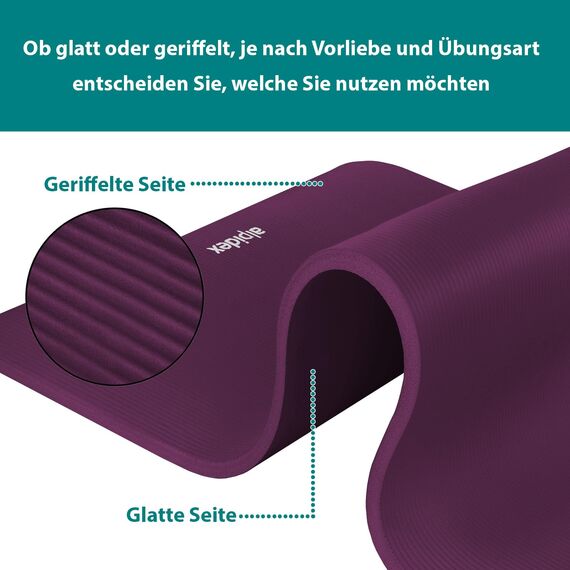 ALPIDEX Yogamatte Extra Dick 1,5 cm Gymnastikmatte 3 Größen E-Book rutschfest Phthalatfrei Fitness Matte Turnen Pilates Sport Physio HIIT Yoga Trainingsmatte Isomatte, Berry, 190 x 80 x 1.5 cm