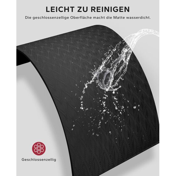 HAPBEAR Yogamatte XXL- Extra Groß Breit Yoga Matte, TPE Sportmatte Fitnessmatte Rutschfest 183cm x116cmx6mm Dicke,Ultra Haltbar, Gymnastikmatte für Pilates, Gym, Zuhause, Workout- Schwarz