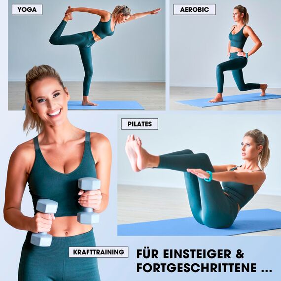 #DoYourFitness x World Fitness | Fitnessmatte "Jivan" | 183x61x2cm | Phthalatfrei & rutschfest | Gymnastikmatte ideal für Yoga, Pilates, Fitness, Outdoor im Studio & zu Hause | Blau
