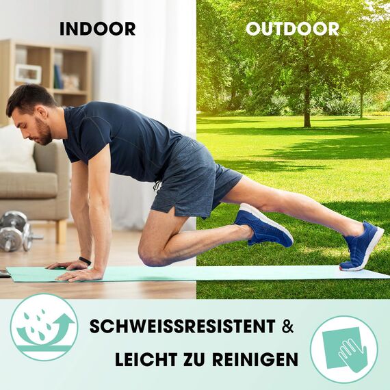 #DoYourFitness x World Fitness | Fitnessmatte "Yamuna" | 183x61x1,5cm | Phthalatfrei & rutschfest | Gymnastikmatte ideal für Yoga, Pilates, Fitness, Outdoor im Studio & zu Hause | Türkis