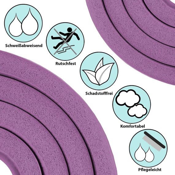 ALPIDEX Yogamatte Extra Dick 1,5 cm Gymnastikmatte 3 Größen E-Book rutschfest Phthalatfrei Fitness Matte Turnen Pilates Sport Physio HIIT Yoga Trainingsmatte Isomatte, Pink, 190 x 100 x 1.5 cm