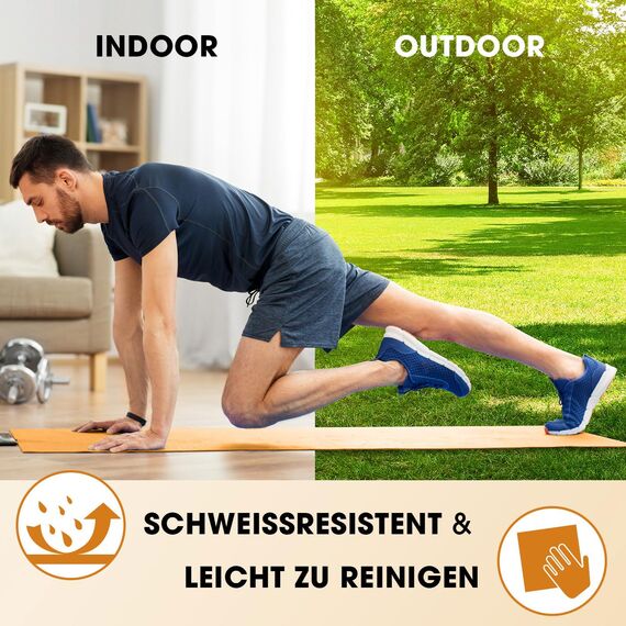 #DoYourFitness x World Fitness | Fitnessmatte "Yogini" | 183x61x1cm | Phthalatfrei & rutschfest | Gymnastikmatte ideal für Yoga, Pilates, Fitness, Outdoor im Studio & zu Hause | Orange