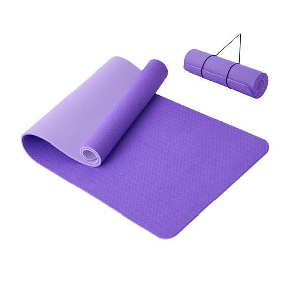 Good Nite Gymnastikmatte Yogamatte Fitnessmatte Rutschfest Trainingsmatte Sport Turn Matten Pilates Matte Bodenturnmatte Mit Tragegurt 183 x 61 x 1 cm (Dunkelviolett/Hellviolett)