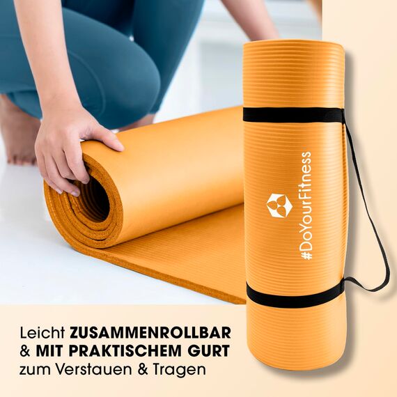 #DoYourFitness x World Fitness | Fitnessmatte "Ashanti" | 190x100x1cm | Phthalatfrei & rutschfest | Gymnastikmatte ideal für Yoga, Pilates, Fitness, Outdoor im Studio & zu Hause | Orange