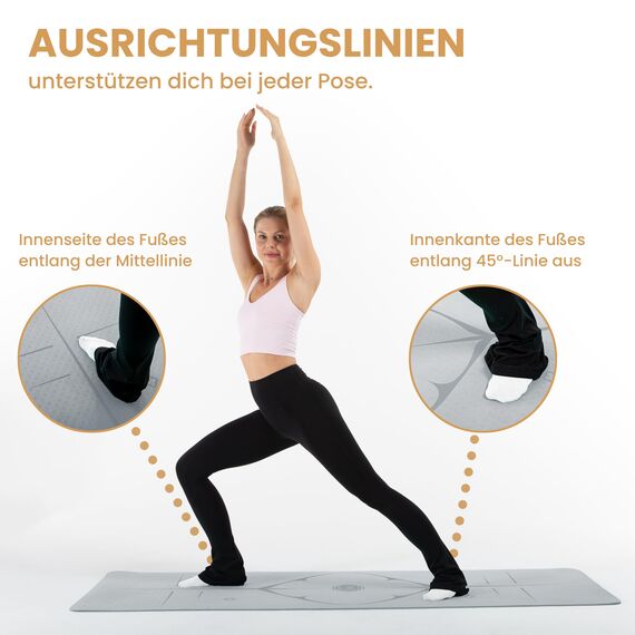 KIANA SPORTS® Yoga Matte – Rutschfeste Sportmatte in Deutschland entwickelt – 2 Komfort-Dicken – Formstabile Yogamatte & Gymnastikmatte – Ideale Fitnessmatte für Yoga & Pilates zuhause oder im Studio