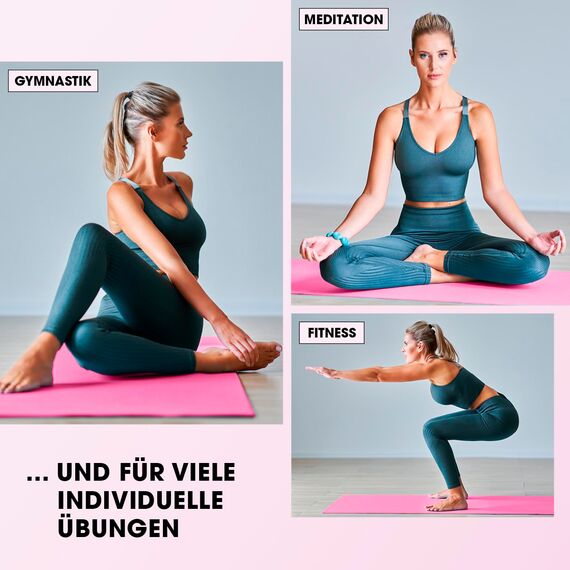 #DoYourFitness x World Fitness | Fitnessmatte "Jivan" | 183x61x2cm | Phthalatfrei & rutschfest | Gymnastikmatte ideal für Yoga, Pilates, Fitness, Outdoor im Studio & zu Hause | Pink