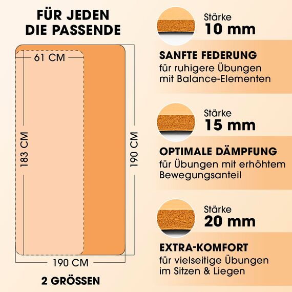 #DoYourFitness x World Fitness | Fitnessmatte "Ashanti" | 190x100x1cm | Phthalatfrei & rutschfest | Gymnastikmatte ideal für Yoga, Pilates, Fitness, Outdoor im Studio & zu Hause | Orange