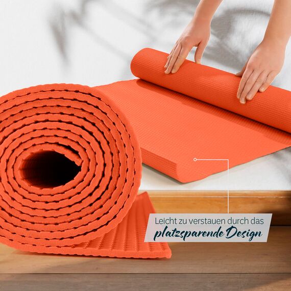 #DoYourYoga - Fitnessmatte Yogamatte »Kirana« aus ECO-PVC - 183 x 61 x 0,4 cm - rutschfest & robust - Gymnastikmatte ideal für Yoga, Pilates, Workout, Outdoor, Gym & Home - Kürbis