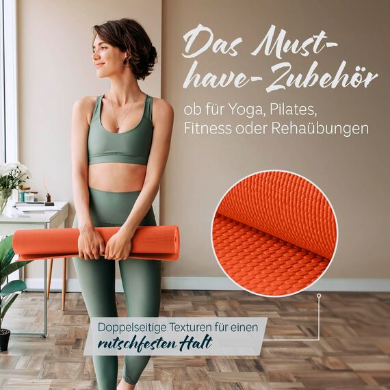 #DoYourYoga - Fitnessmatte Yogamatte »Kirana« aus ECO-PVC - 183 x 61 x 0,4 cm - rutschfest & robust - Gymnastikmatte ideal für Yoga, Pilates, Workout, Outdoor, Gym & Home - Kürbis