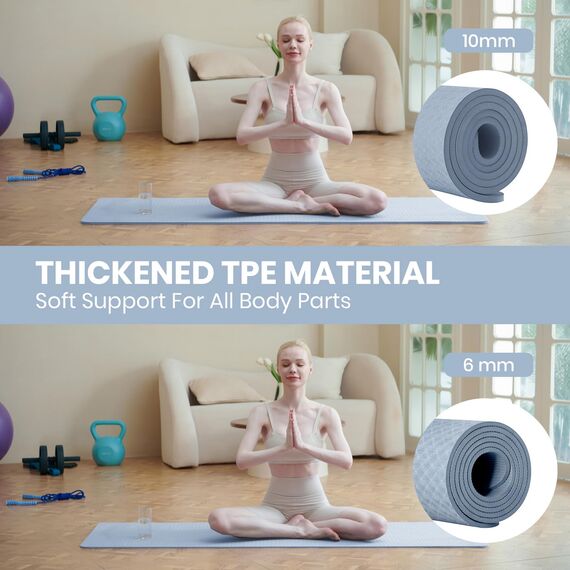 Good Nite Gymnastikmatte Yogamatte Fitnessmatte Rutschfest Trainingsmatte Sport Turn Matten Pilates Matte Bodenturnmatte Mit Tragegurt 183 x 61 x 1 cm (Blau)