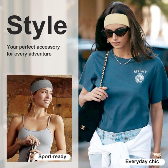 PROPOG Haarband Damen Sommer, Baumwolle Stirnband Antirutsch Haarbänder Elastisch Headband Schweiß Weich Hairband 3 Stück Haaraccessoires Damen für Yoga Workout Laufen Sport