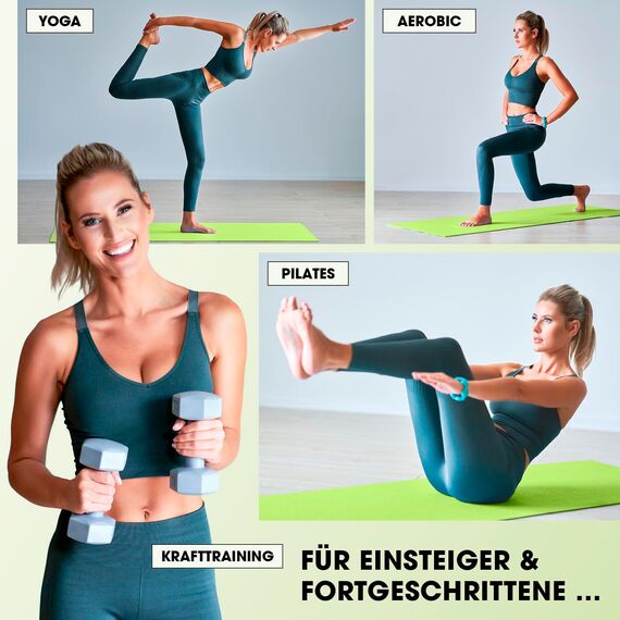 #DoYourFitness x World Fitness | Fitnessmatte "Ashanti" | 190x100x1cm | Phthalatfrei & rutschfest | Gymnastikmatte ideal für Yoga, Pilates, Fitness, Outdoor im Studio & zu Hause | Grün