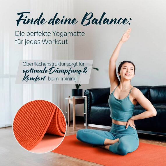 #DoYourYoga - Fitnessmatte Yogamatte »Kirana« aus ECO-PVC - 183 x 61 x 0,4 cm - rutschfest & robust - Gymnastikmatte ideal für Yoga, Pilates, Workout, Outdoor, Gym & Home - Kürbis
