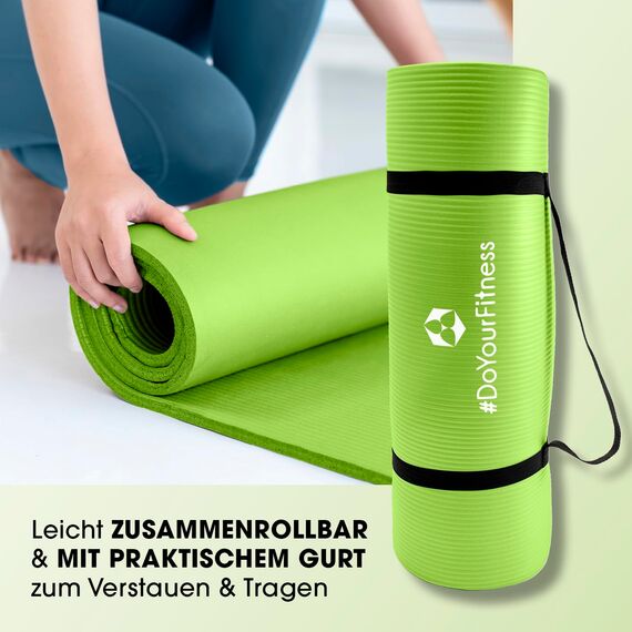 #DoYourFitness x World Fitness | Fitnessmatte "Ashanti" | 190x100x1cm | Phthalatfrei & rutschfest | Gymnastikmatte ideal für Yoga, Pilates, Fitness, Outdoor im Studio & zu Hause | Grün