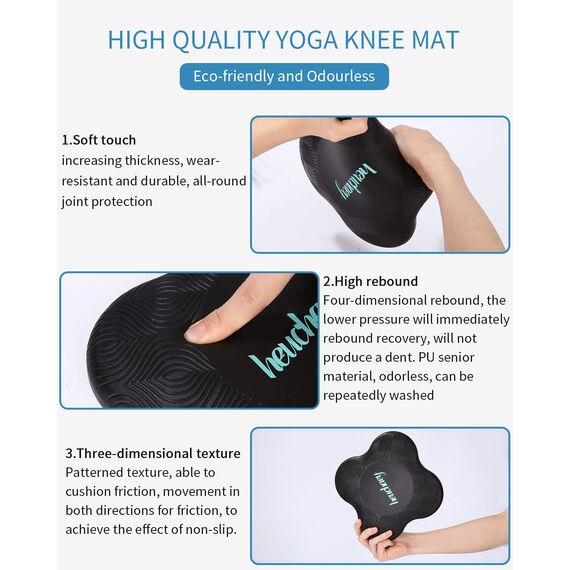 heuchaey Kniekissen Yoga 2 STK,Yoga-Knie-Pad,rutschfest Yoga Knie Padmatte,geeignet für Yoga 20 * 20cm,Pilates,Sport,Unterstützung für Knie,Handgelenke,Knöchel,Verschleißfesteschützt die Knie