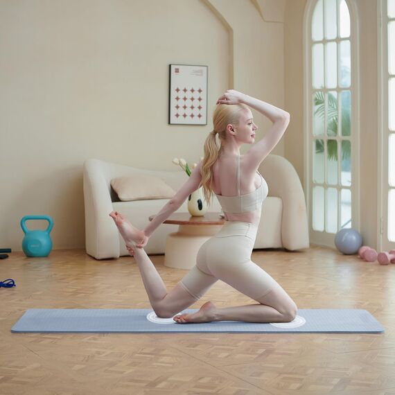 Good Nite Gymnastikmatte Yogamatte Fitnessmatte Rutschfest Trainingsmatte Sport Turn Matten Pilates Matte Bodenturnmatte Mit Tragegurt 183 x 61 x 1 cm (Blau)