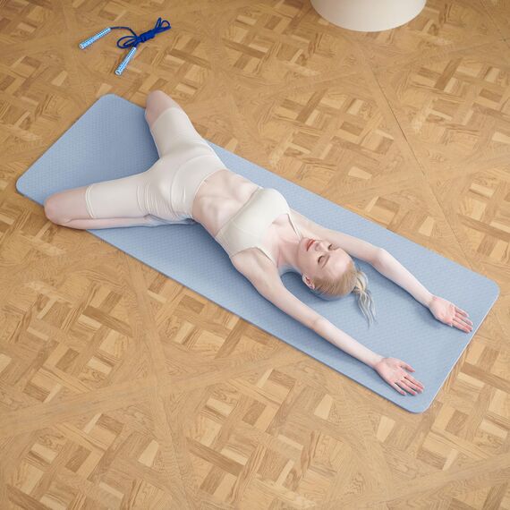 Good Nite Gymnastikmatte Yogamatte Fitnessmatte Rutschfest Trainingsmatte Sport Turn Matten Pilates Matte Bodenturnmatte Mit Tragegurt 183 x 61 x 1 cm (Blau)