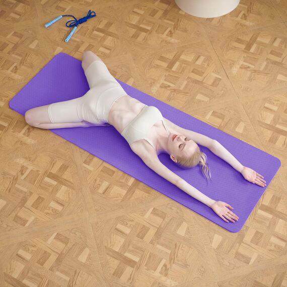 Good Nite Gymnastikmatte Yogamatte Fitnessmatte Rutschfest Trainingsmatte Sport Turn Matten Pilates Matte Bodenturnmatte Mit Tragegurt 183 x 61 x 1 cm (Dunkelviolett/Hellviolett)