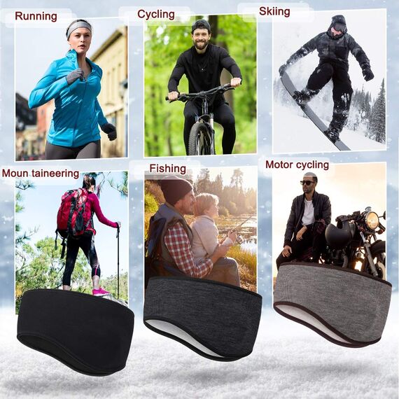 HASAGEI Stirnband Winter (Black + Black)