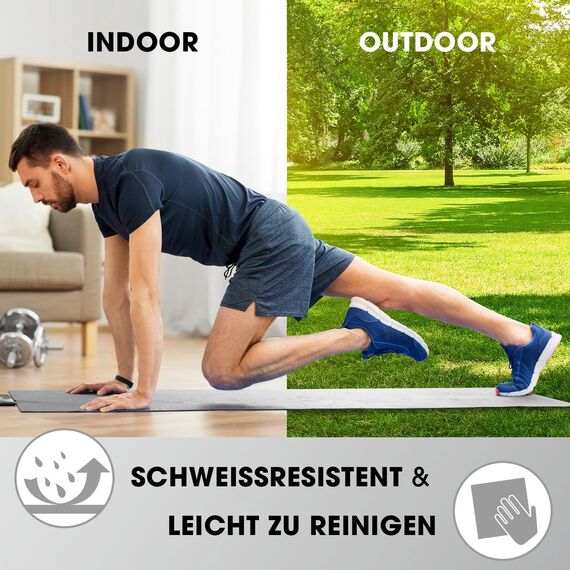 #DoYourFitness x World Fitness | Fitnessmatte "Ashanti" | 190x100x1cm | Phthalatfrei & rutschfest | Gymnastikmatte ideal für Yoga, Pilates, Fitness, Outdoor im Studio & zu Hause | Grau