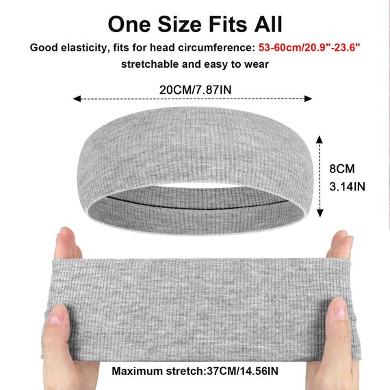 PROPOG Haarband Damen Sommer, Baumwolle Stirnband Antirutsch Haarbänder Elastisch Headband Schweiß Weich Hairband 3 Stück Haaraccessoires Damen für Yoga Workout Laufen Sport