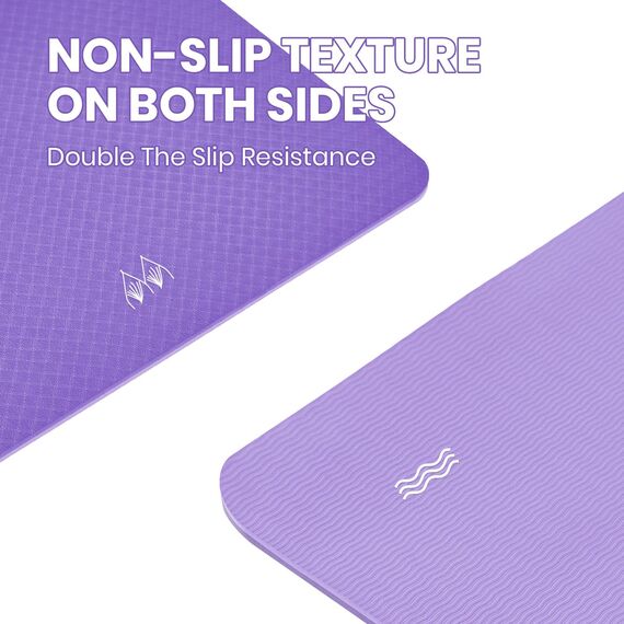 Good Nite Gymnastikmatte Yogamatte Fitnessmatte Rutschfest Trainingsmatte Sport Turn Matten Pilates Matte Bodenturnmatte Mit Tragegurt 183 x 61 x 1 cm (Dunkelviolett/Hellviolett)