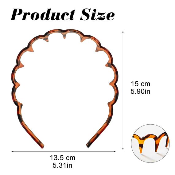 Hanyousheng 4 Stück Gewellte Kunststoff Haarband, Zickzack Haarreif, Haifischzahn Haarkamm Haarband, Rutschfestes Stirnband für Sport Fitness Tägliches für Damen Und Mädchen