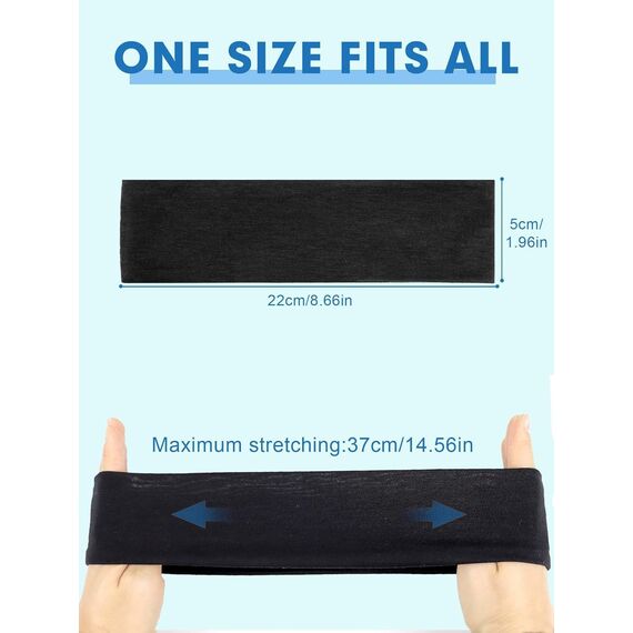 BELEVO Haarband Damen Schwarz, 5 cm Sport Headband Unisex Elastisch Stirnband Damen Dünn Antirutsch Haarbänder Herren Schwarz Headbands Yoga Fitness Laufen Exercise Gym
