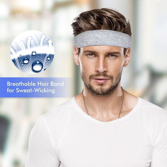 Sularpek 6 Stück Stirnband Damen, Elastic Haarband, Sport Schweiß Headband, Antirutsch Headbands, Damen Weiches Stirnbänder für Frauen Yoga Workout Fitness Headbands