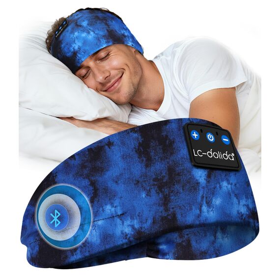 LC-dolida Schlafkopfhörer Bluetooth Sport-Kopfhörer Stirnband, Kabellos Schlafen Kopfhörer 15+ Stunden Lange Spielzeit Leichte Schlafstirnband mit HiFi-Stereo,Ergonomisch Tech Gadgets