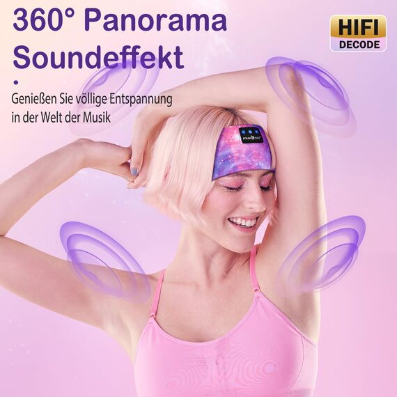 MUSICOZY Schlafkopfhörer Bluetooth, Schlaf Kopfhörer Seitenschläfer Kabellos Sport Kopfhörer Stirnband 16+STD für Yoga/Training/Reisen/Schlaflosigkeit,Tech Gadgets für Männer/Frauen