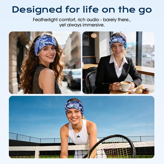 LC-dolida Schlafkopfhörer Bluetooth Sport-Kopfhörer Stirnband, Kabellos Schlafen Kopfhörer 15+ Stunden Lange Spielzeit Leichte Schlafstirnband mit HiFi-Stereo,Ergonomisch Tech Gadgets