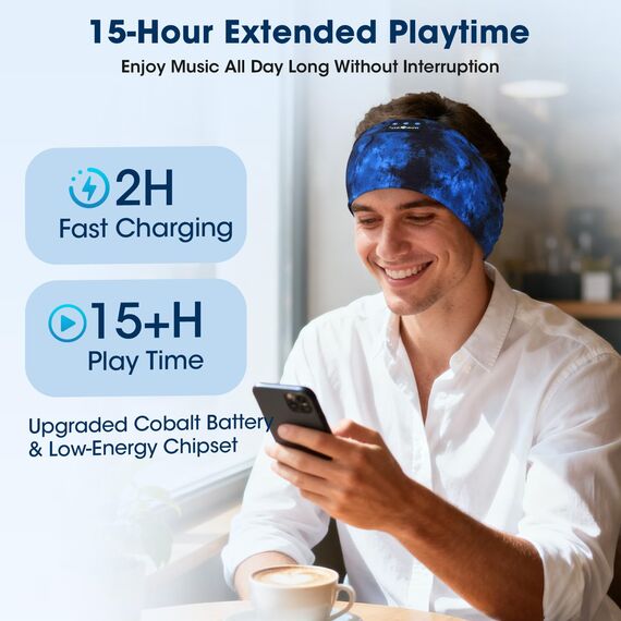 LC-dolida Schlafkopfhörer Bluetooth Sport-Kopfhörer Stirnband, Kabellos Schlafen Kopfhörer 15+ Stunden Lange Spielzeit Leichte Schlafstirnband mit HiFi-Stereo,Ergonomisch Tech Gadgets