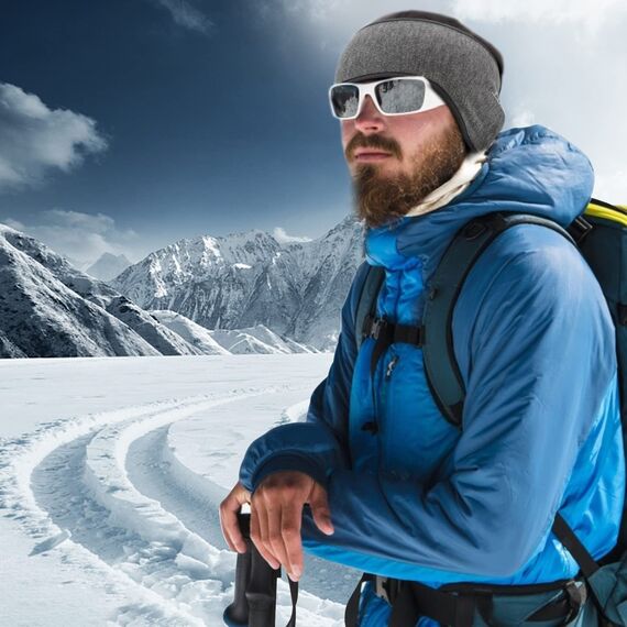 Sport Stirnband für Damen und Herren - Frühling/Herbst/Winter/Ohrenwärmer Stirnbänder Ohrenschützer Warm Headband for Jogging, Laufen, Wandern, Fahrrad und Motorrad Fahren (Schwarz + Grünliches Blau)