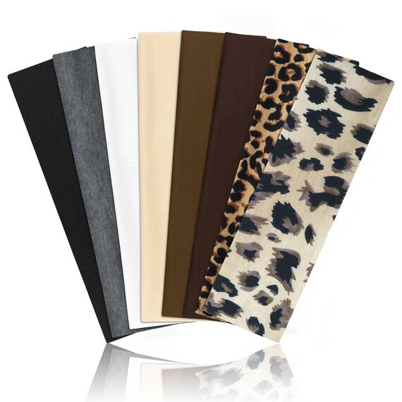 AWUMBUK Stirnband Damen Sport, 8 Pack Haarband Schwarz Haarbänder Damen Herren Antirutsch Stirnbänder Elastisch Headband Unisex Hair Band Sport Yoga Workout Laufen Fitness Gym Haarschmuck