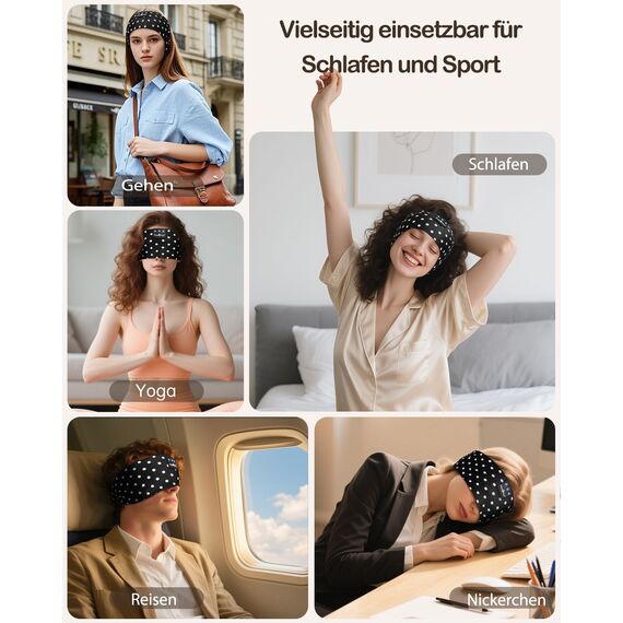 MUSICOZY Schlafkopfhörer Bluetooth, Schlaf Kopfhörer Seitenschläfer Kabellos Sport Kopfhörer Stirnband 16+STD für Yoga/Training/Reisen/Schlaflosigkeit,Tech Gadgets für Männer/Frauen