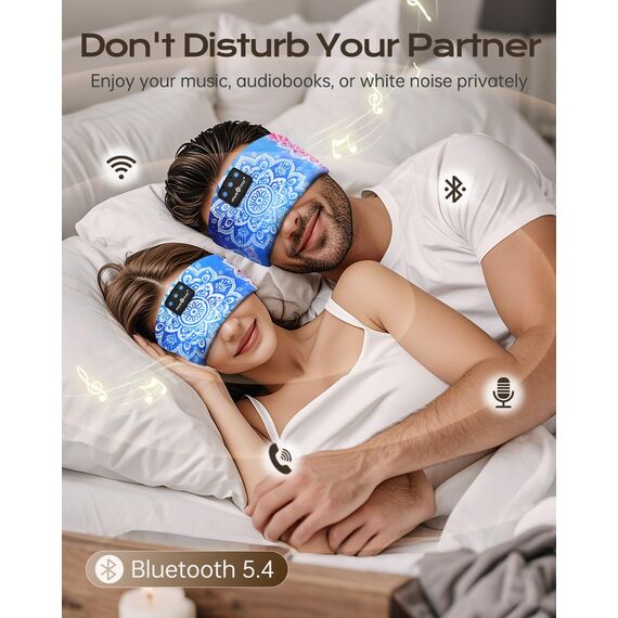 MUSICOZY Schlafkopfhörer Bluetooth, Schlaf Kopfhörer Seitenschläfer Kabellos Sport Kopfhörer Stirnband 16+STD für Yoga/Training/Reisen/Schlaflosigkeit,Tech Gadgets für Männer/Frauen