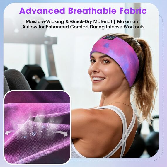 LC-dolida Schlafkopfhörer Bluetooth Sport-Kopfhörer Stirnband, Kabellos Schlafen Kopfhörer 15+ Stunden Lange Spielzeit Leichte Schlafstirnband mit HiFi-Stereo,Ergonomisch Tech Gadgets