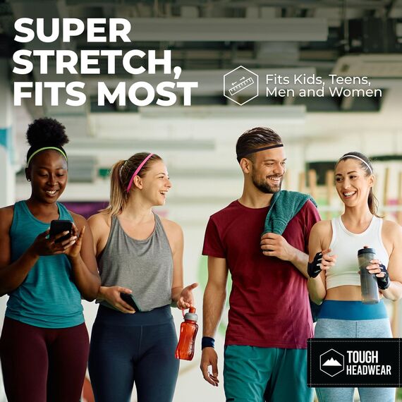 Tough Headware Haarband Damen und Herren - Dünne elastische Stirnbänder - Haarbänder für Sport Fußball Fitness - Stirnband Mädchen und Jungs - Sportband Set in versch. Farben