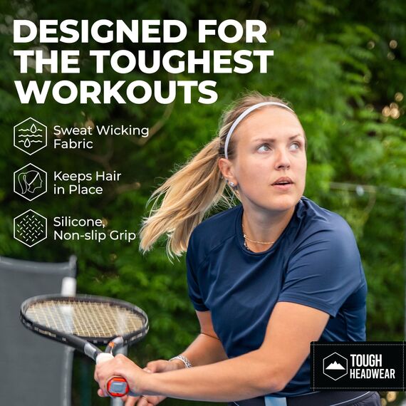 Tough Headware Haarband Damen und Herren - Dünne elastische Stirnbänder - Haarbänder für Sport Fußball Fitness - Stirnband Mädchen und Jungs - Sportband Set in versch. Farben