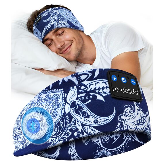 LC-dolida Schlafkopfhörer Bluetooth Sport-Kopfhörer Stirnband, Kabellos Schlafen Kopfhörer 15+ Stunden Lange Spielzeit Leichte Schlafstirnband mit HiFi-Stereo,Ergonomisch Tech Gadgets